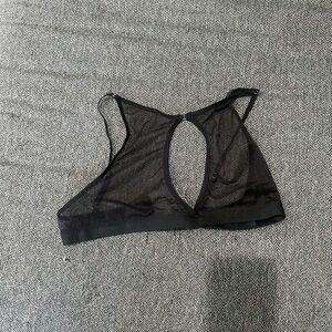 Amazon Black Racerback Bra with Mesh Panels
